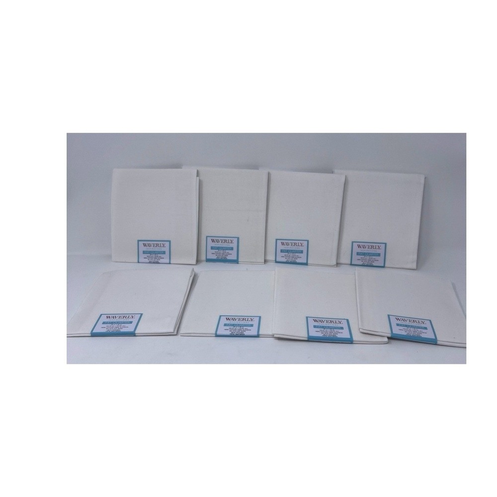 Lot Of 8 Fat Quarter Cotton Waverly Fabric Editions 18x21"solid White